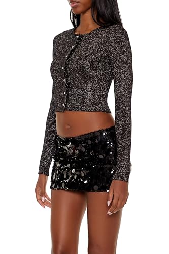 Forever 21 Women's Faux Pearl Glitter Cardigan Sweater4