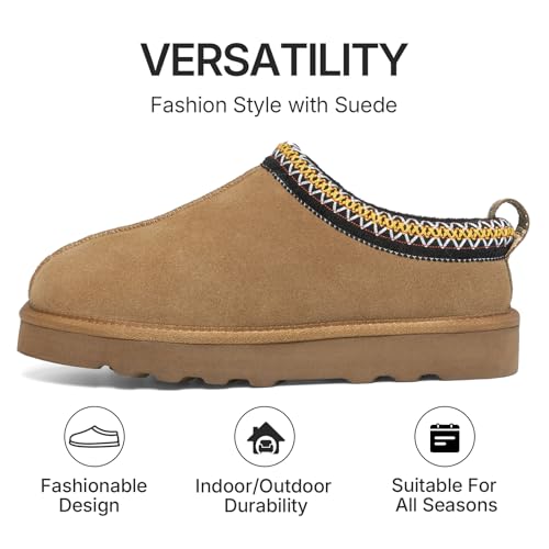 ATHMILE Womens Slippers Tasman House Slippers for Women Short Ankle Mini Suede Boots for Outdoor Indoor Non Slip Thin Sole Warm Fur Lined2