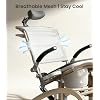Vocic Reclining Shower Chair with Wheels for Elderly and Disabled, Height Adjustable Rolling Bath Chair with Drop Arms (300 lbs)