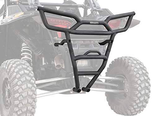 SuperATV Rear Bumper for Polaris RZR XP 1000 (2014-2017 16mm Socket), Wrinkle Black, 1.75" Heavy-Duty Steel Tubing, UV and Rust-Resistant Powder-Coated, Bolt-On Mounting Style, See Fitment, USA Made