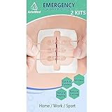 ArixMed 緊急裂傷閉鎖、ジップ縫合バタフライバンドエイド (2セット) - ステッチなしの裂傷修復、人生が起こる、準備万端!