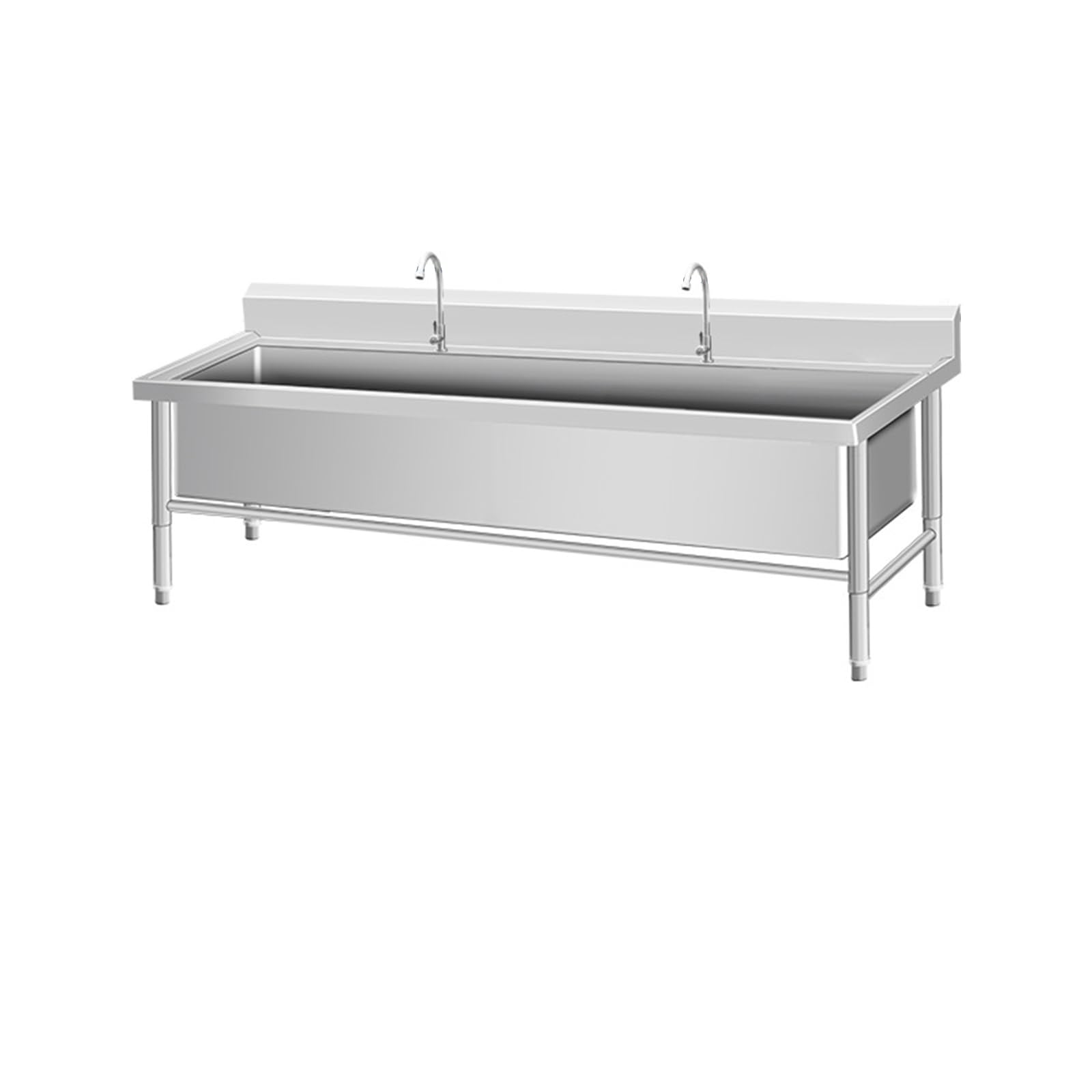 ZTCHSENZT Stainless Steel Commercial Floor Mop Sink with Backsplash, Freestanding Utility Basin for Indoor and Outdoor Use in Kitchen, Laundry, and Industrial Settings,9-150 * 60cm
