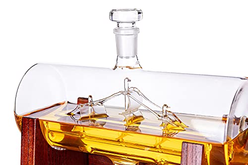 Jillmo Decanter, 1250Ml Whiskey Decanter Set With 2 Whiskey Glasses, Great Bourbon Whiskey Gifts For Men #TOP2