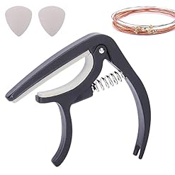 ENLACE Capodastre pour guitare acoustique, acoustique, guitare électrique, ukulélé, basse, banjo, guitare noire avec… - Les Beatles, Paul McCartney, John Lennon, RIngo Starr, George Harrison