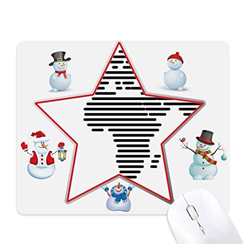 Tapis de souris étoile de Noël et carte du monde avec bonhomme de neige pour cadeau