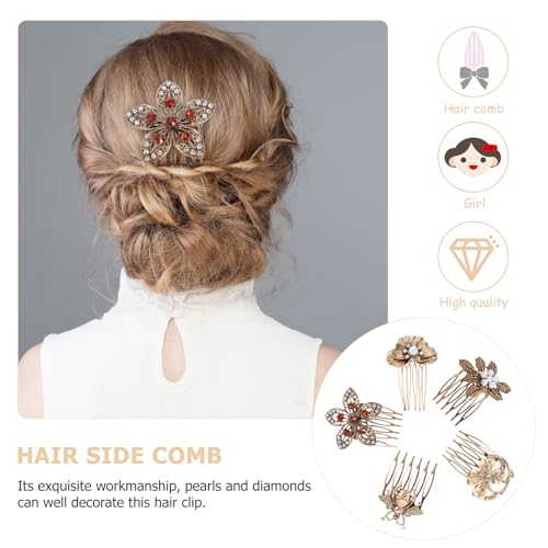 Minkissy Vintage Pearls Rhinestone Hair Side Combs miniatura 5