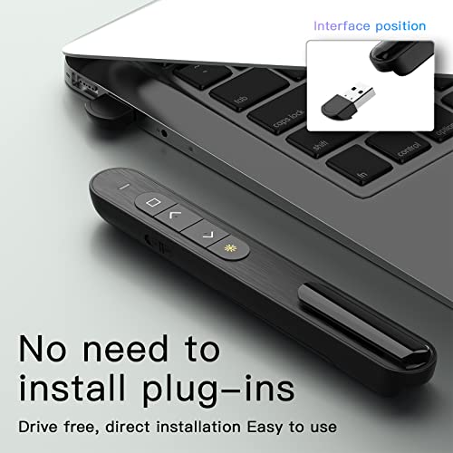 Qui Presentation Clicker, Hyperlink Volume Control Wireless Presenter,Ppt Powerpoint Clicker, Rf 2.4Ghz Usb Presentation Remote Control Powerpoint Presentation Clicker For Keynote/Ppt/Mac/Pc #TOP2