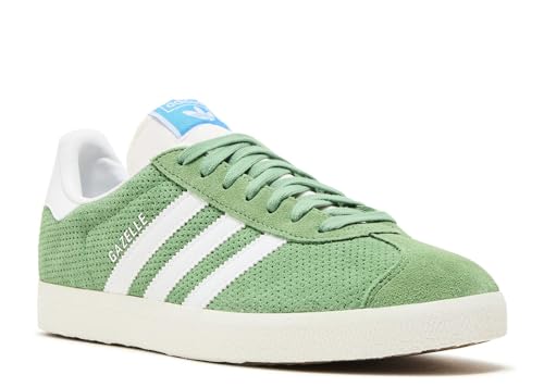 Image of adidas Men's Gazelle Indoor Sneaker, Preloved Green /Cloud White /Core White, Size 9.5