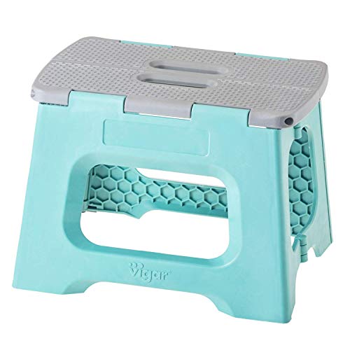 Vigar Compact Foldable Stool, 9 inches, Lightweight, Non-Slip Folding Step Stool for Kids