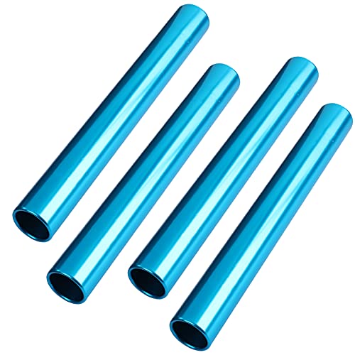 MissZM Track Field Bastones de relé de Aluminio, Equipos de Carrera para Equipos de Carrera (4 Azul)