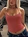 REORIA Women's Summer Sexy Halter Backless Double Lined Tank Top Going Out Y2k Trendy Sleeveless Camisole Crop Tops for Women 2025 Fashion Rusty Red Medium
