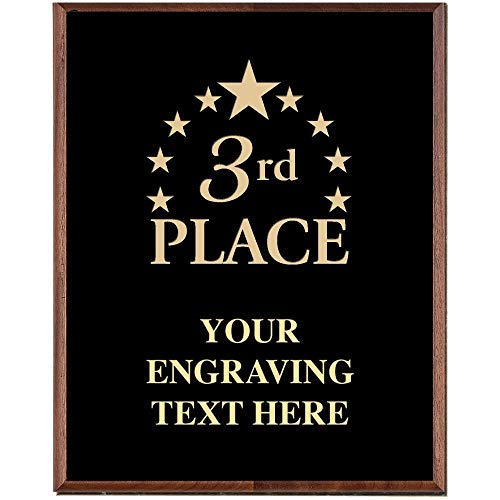 Crown Awards Third Place Plaques, Custom Engraved 3rd Place Trophy Plaque Award, Great Customizable Third Place Recognition Gift Prime