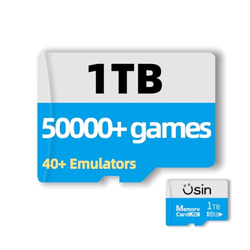 Usin Game Card for Anbernic Console, 128GB/256GB/512GB/1TB Storage, Up to 50000+ Games, 40+ Emulators, Compatible with RG35XX Pro/RG40XXV/RG35XX Plus/RG40XXH (256, GB)