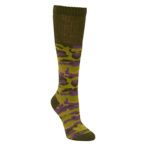 Carhartt Women's Camouflage Crew Socks, Olive, Shoe Size: 5.5-11.5