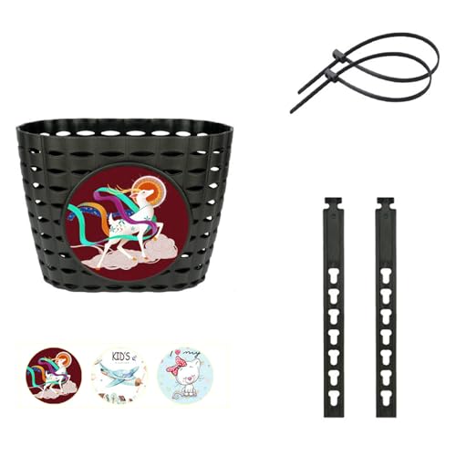 alloneslife Cesta frontal para bicicletas infantiles con cinturón ajustable, contenedor de almacenamiento fácil de instalar