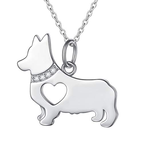 FLYOW 925 Sterling Silver Cute Animal Jewelry Pig/Pandas/Bunny/Corgi Pendant Necklace for Women Birthday Christmas Pet Fans Gifts