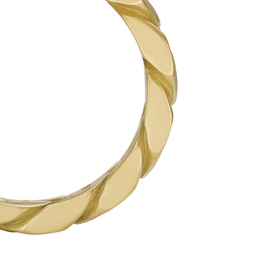 Fossil Herrenring Harlow Linear Texture Chain Edelstahl goldfarben, JF046997107