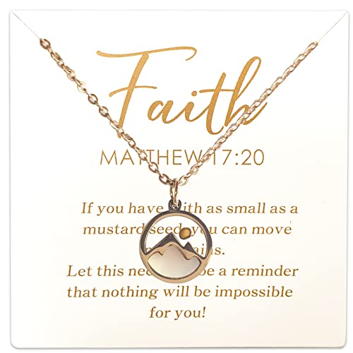 Christian Gifts Mustard Seed Necklace for Women,Move Mountains Shell Necklaces Christian Faith Jewelry for Women…