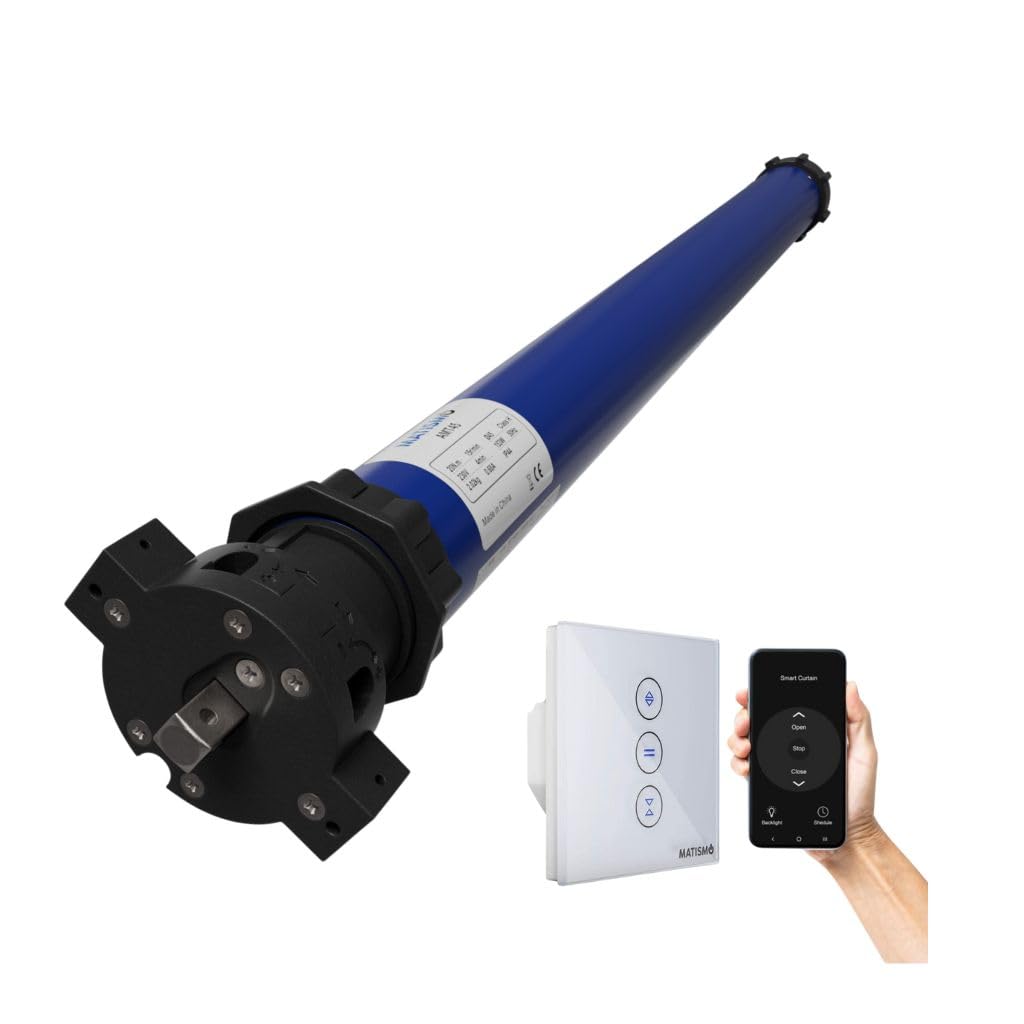 MATISMO Motor persiana wifi para eje de 60 mm - Motor tubular cableado e Interruptor con wifi