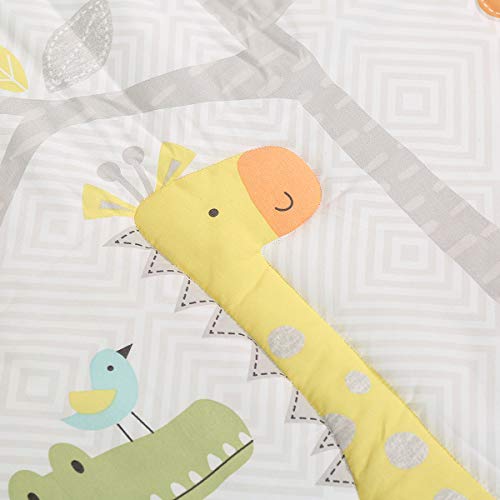 Brandream Baby Crib Bedding Set Safari Animal Nursery Bedding 3 Piece Comforter Set With Elephant Monkey Giraffe Print #TOP3