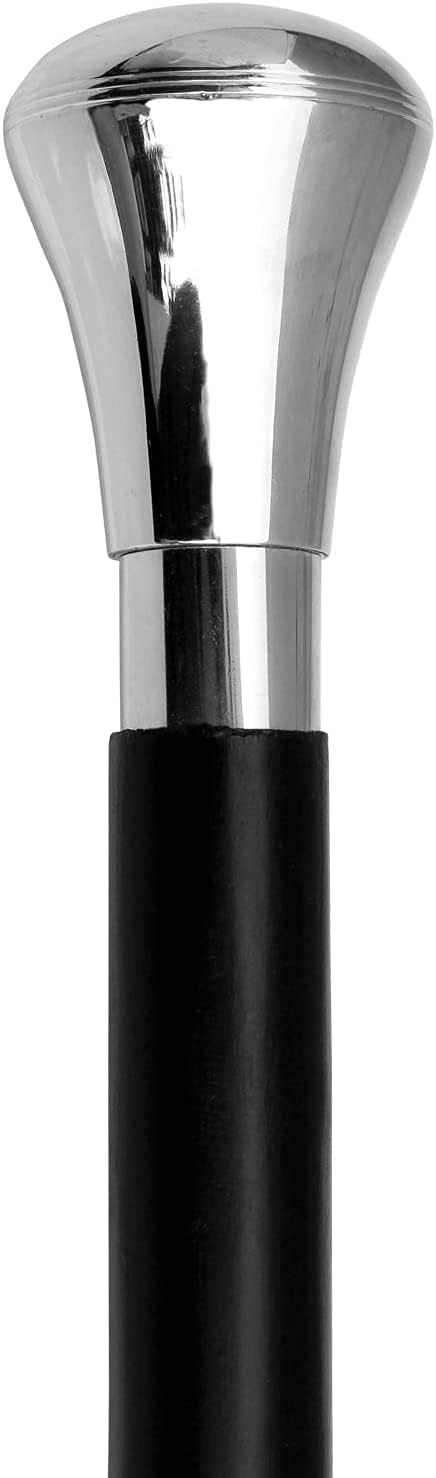 RS Enterprises Victorian Black Wooden Black Decorative Walking Cane with a Nickel Plated Brass Knob Handle : Clothing, Shoes & Jewelry