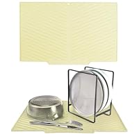 Echehi Silikon Abtropfmatte Wellen-Design - Rutschfeste Küchenmatte Schwarz