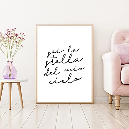 Affiche romantique citation italienne pour déclarer votre amour à travers la décoration