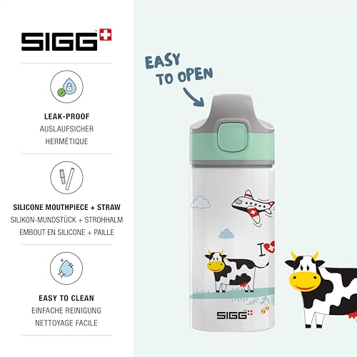 Cantimplora infantil de aluminio Sigg Miracle de 0.4L botella de agua con pajita niños 4