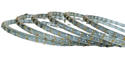 Image of JPS Plain and Glossy Finished Raindrop Glass Bangles Set for Women & Girls | Traditional Ethnic Chudi for Wedding, Party & Regular- Set of 12 Pcs of One Colour | Wedding Special