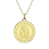 HOBBY OF KINGS Egyptian Coin Necklace for Women | Medallion Pendant Jewelry | 24K Gold Plated 1 Pound | Tutankhamun mask | 2005-2023