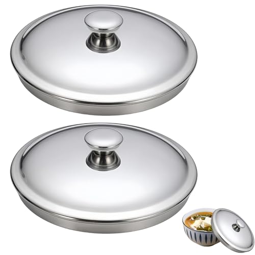 Image of 4.7Inch Stainless Steel Lid Universal Mug Cover, Cover Bowl Mini Pan Lid
