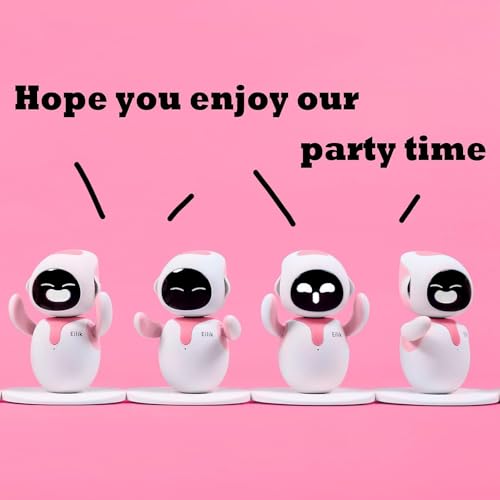 Image of FASTRON Eilik- A Desktop Companion Robot with Emotional Intelligence, Your Perfect Interactive Companion at Home or Workspace. Cute Robot Pets, Unique Gift for Kids, Girls & Boys (White Pink)