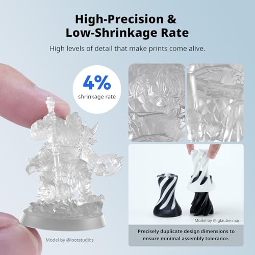 Image of ANYCUBIC Water Washable ABS-Like Resin 3.0 Bundle, 3D Printer Resin, High Toughness and High Precision, Easy to Post-Process, Low Odor, Wide Compatibility for All LCD 3D Printers (Clear, 4kg)