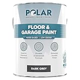 Polar Floor & Garage Paint Dark Grey, 5 Litres - Water Based, Solvent Free - Ideal for Garages, Warehouses & Concrete Floors - Hard Wearing & Slip Resistant, Mid-Sheen Finish, Interior & Exterior Use