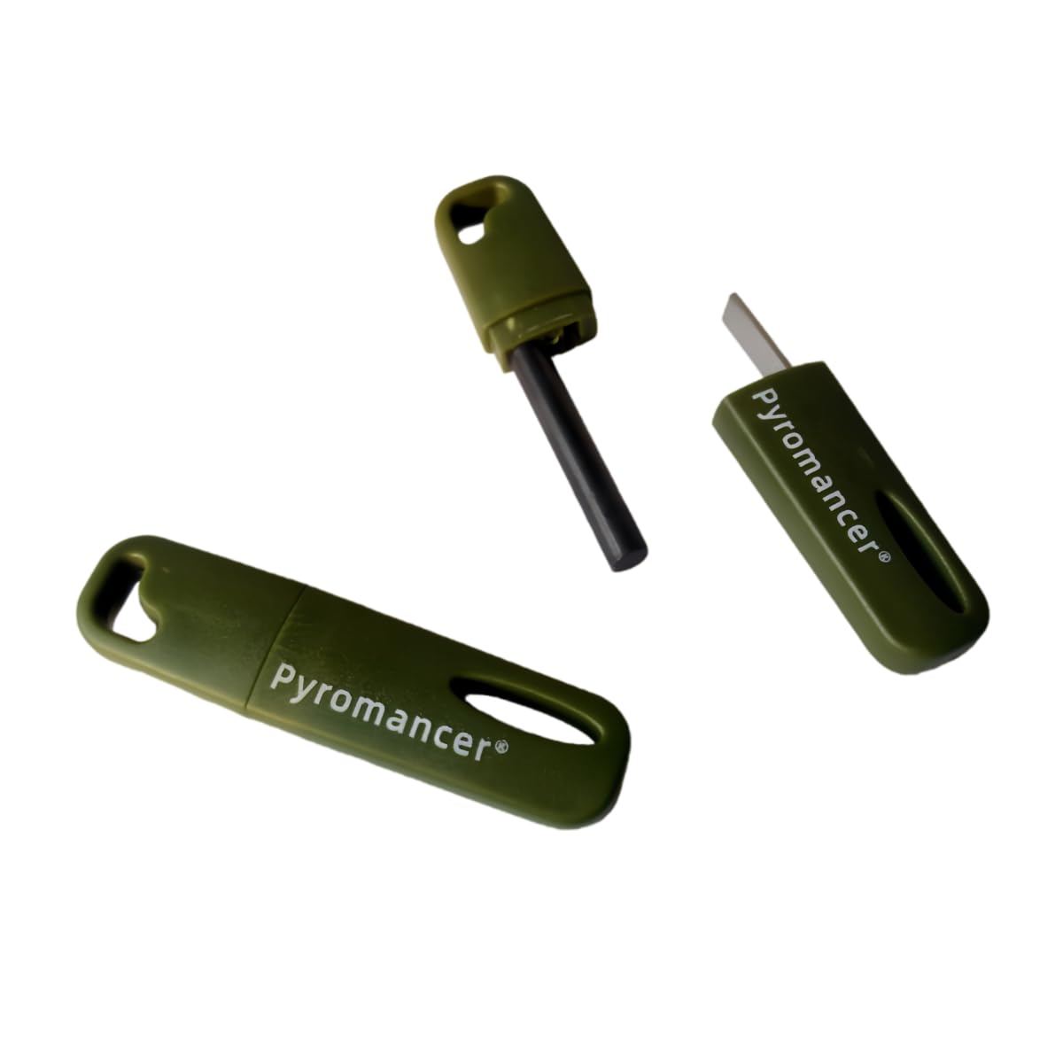 Pyromancer 2Packs Ferro Rod Fire Starter for Camping, Ferrocerium Flint and Striker Survival Kit