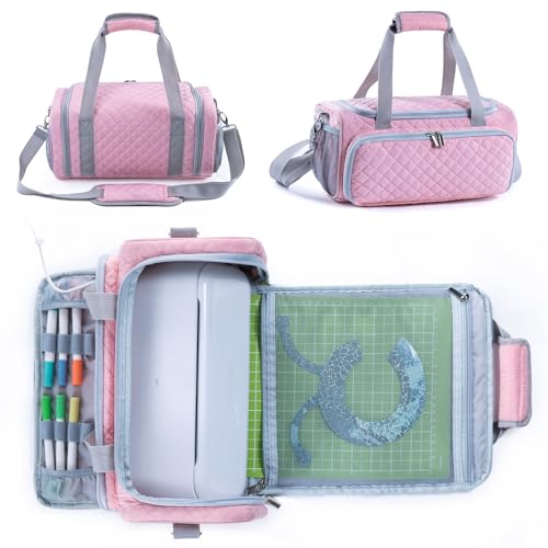 Image of AMOIGEE Carrying Case for Cricutt Joy Xtra, Joy Extra Bag, Full Open Case with Pockets for Cricutt Joy Xtra Accessories and Tools, Dust Cover, Mat