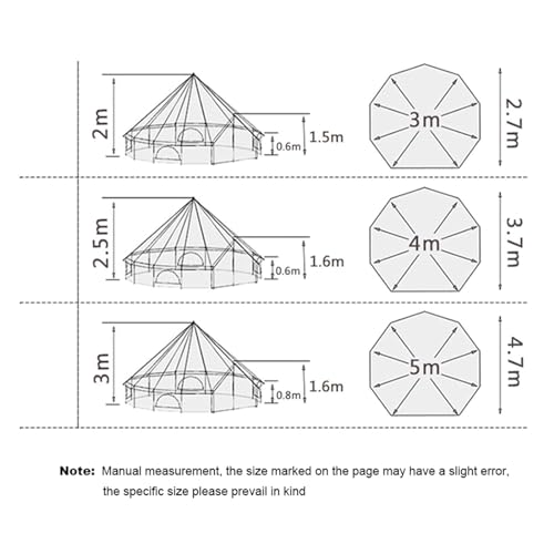 SULQING Yurt Tents Bell Tent Oxford Fabric 4 Season Pyramid Tent with Stove Hole - Image 8