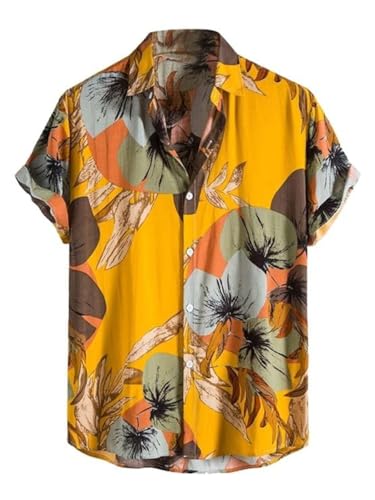 Image of Leriya Fashion Men's Rayon Regular Fit Casual Shirt | Stylish | Printed| Formal|Solid Short Sleeve | Trendy | Summer-Button Down (Available in Plus Size)