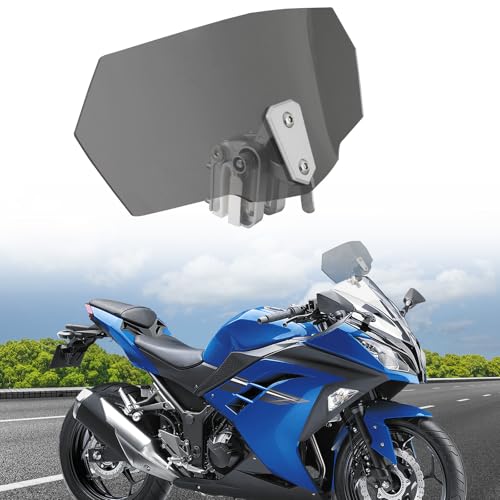 DREAMIZER Pare-Brise de Moto Clip Universel, Déflecteur d'air Réglable à Clipser Compatible avec Honda Kawasaki Yamaha Suzuki Triumph.