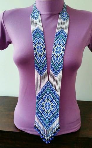 Collier Gerdan ukrainien géométrique multicolore pour un look bohème chic - 2