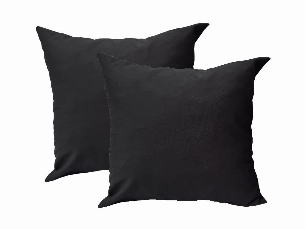 Lemos Home Set of 2 Decorative Cushion Covers 100% Cotton Concept Collection Choice of Colour and Size (Pack of 2 Cushion Covers - 40x40cm, Charcoal) â image 1