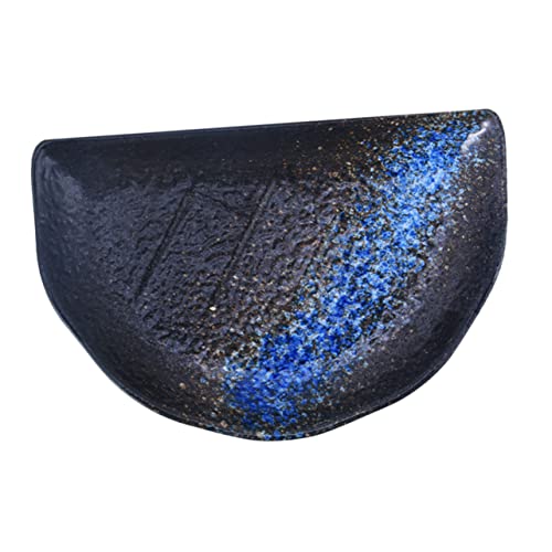 Cabilock 1Pc Creative Shaped Dessert Plate Stylish Blue Ceramic Snack Tray for Sushi for Home Restaurant Use Versatile and Easy to Clean Option