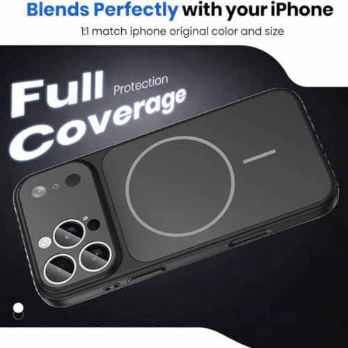 Image of SHINESTAR Converter Case for iPhone 12 Pro Max | Premium Protective Mag-Safe Cover | iPhone 17 Pro / 17 Pro Max Series Style Design | in-Built Camera Guard | Wireless Charging Compatible - Black