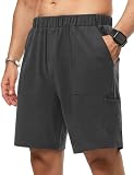 Wayleb Pantalones Cortos Hombre con Bolsillos Pantalón Cortos de Verano con Cintura Elástica Casual Ropa de Dormir