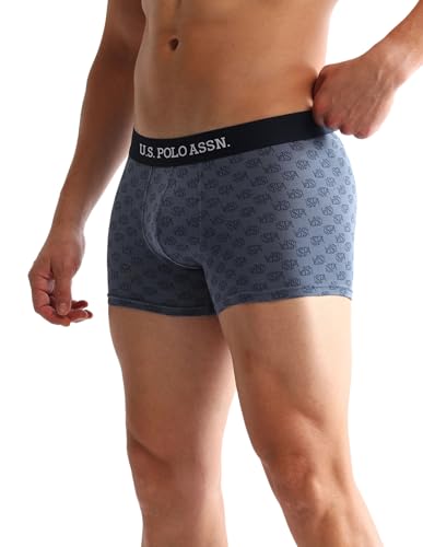 Image of U.S. Polo ASSN. Mens OET14 Anti Microbial Printed Underwear Trunks - Pack of 3