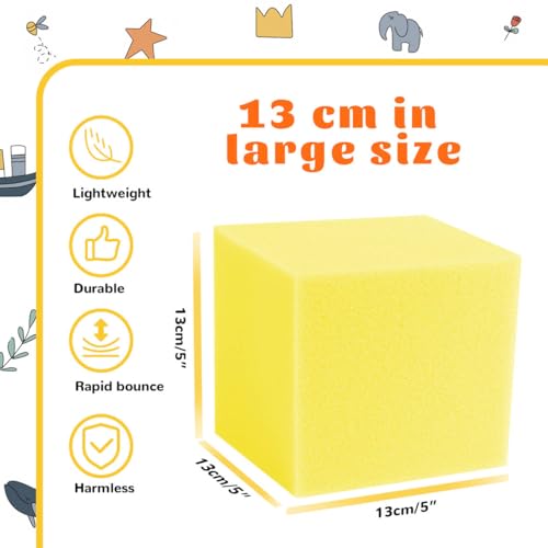 WINTECY 24PCS Foam Cubes 5"x5"x5"- Foam Pit Blocks Set, Soft Stacking Blocks for Indoor Games,Trampolines, Gymnastics, Parkour & Action Sport (Pink and Yellow) - image 2