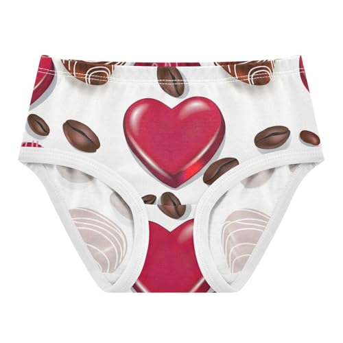 Toddler Underwear Floral 2t Cotton Panties Little Girl Animals Underpants Briefs Chocolates Coffee Beans Hearts White