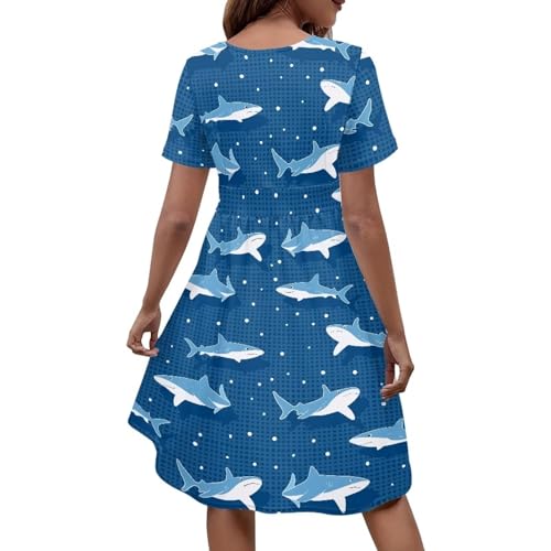 Image of Women's Summer Formal Dresses Short Sleeve Wrap V Neck Dresses Bridesmaid Wedding Guest Dress with Pockets