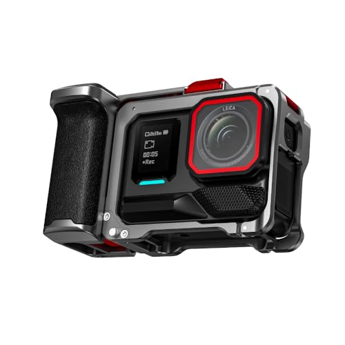 BRDRC Griff-Set für Insta360 Ace Pro 2 / Ace Pro (mit Käfig) Griffhalter-Bundle Erweiterungshalterung mit Auslöserknopf Schnellverschluss Kaltschuh für Insta 360 Ace Pro 2/Insta360 Ace Pro Zubehör
