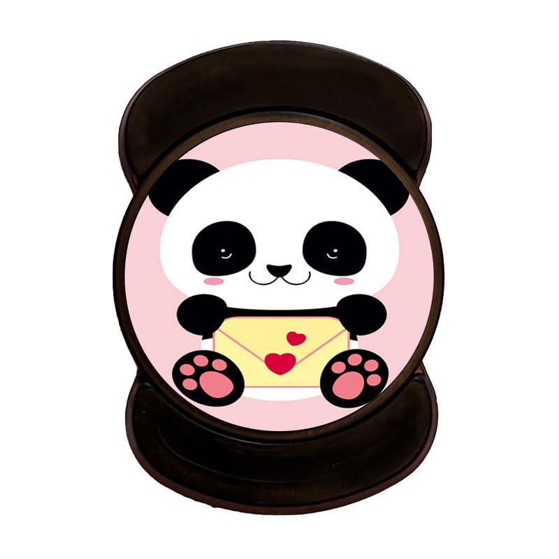Dwellamor Mobile Holder Grip & Stand for Smartphones, Tablets, Finger Selfie Holder Matte Finish Socket 360 Degree Rotating Expanding Round Socket Grips for Cell Phone Cute Panda [A2SER11]